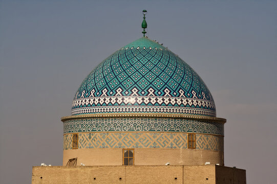 The dome of 14th century mausoleum of Sayyed Rukn ad-Din or also Sayyed Rukn ad-Din Madrasa in Yazd, Iran, Persia.