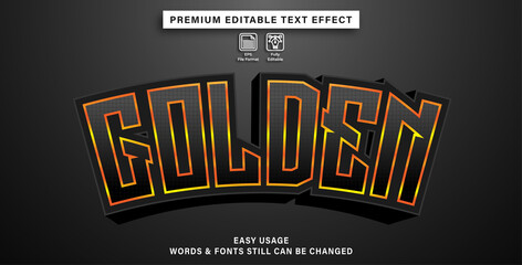 editable font effect style golden
