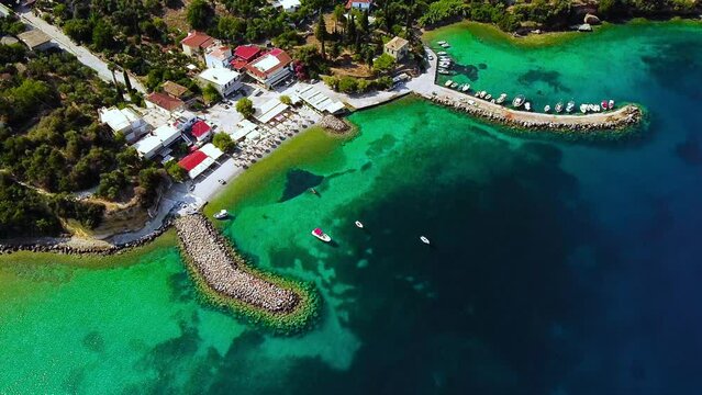 Aerial view of Archontiko village in the morning