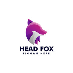 Vector Logo Illustration Fox Gradient Colorful Style.