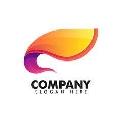 Vector Logo Illustration Abstract Gradient Colorful Style.