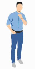 illustration of man standing on isolated white background