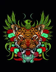 Foto op Plexiglas jaguar quetzal mexican art © cat poe