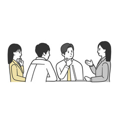 打ち合わせをするビジネスパーソン 4人