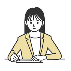 書類を書く女性2