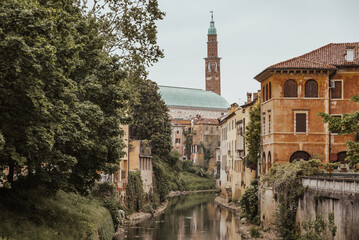 Vicenza City Centre with the Basilica Palladiana in the Background, Veneto, Italy, Europe, World Heritage Site