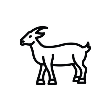 Black line icon for goat farm