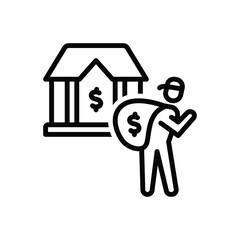 Black line icon for rob marauding