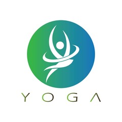 logo design of people doing yoga symbol icon illustration vector