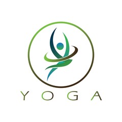 logo design of people doing yoga symbol icon illustration vector
