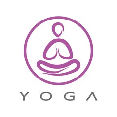 logo design of people doing yoga symbol icon illustration vector