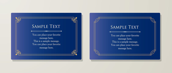 高級感のあるカードデザイン。アンティークな装飾デザイン。エレガントな縁の模様。
