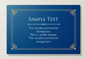 高級感のあるカードデザイン。アンティークな装飾デザイン。エレガントな縁の模様。