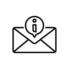 Black line icon for info inform