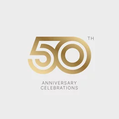 Foto op Canvas 50 years anniversary logo design on white background for celebration event. Emblem of the 50th anniversary. © dimakostrov