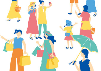 カラフルな人混み