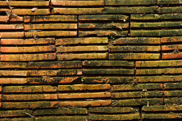 brown brick background on pavement