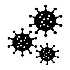 Covid bacteria black color. Vector coronavirus bacreria. Icon.