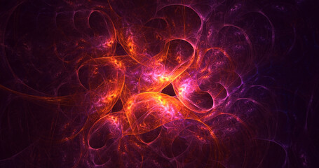 3D rendering abstract multicolor fractal light background