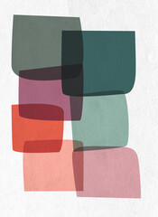 Minimal style mid century geometric art print © miketea88
