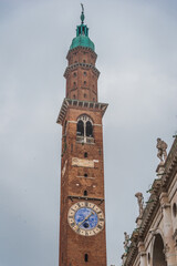 View of Bissara Tower  in Vicenza, Veneto, Italy, Europe, World Heritage Site