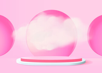 3d background products display podium scene with geometric platform stand to show cosmetic products