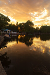Fototapeta premium sunset over the river