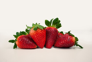 group of strawberries on a white background