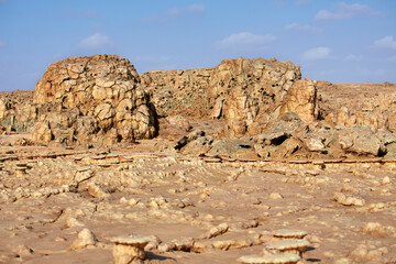 The mysterious salt-rock zone near the Dallol Volcano in the Danakil Desert, Afar Region, Ethiopia