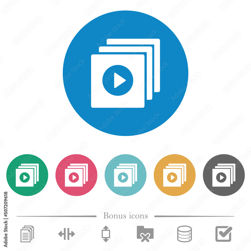 Canvas Prints play files solid flat round icons
