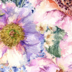 Beautiful oil painting flower illustration