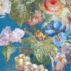 Beautiful oil painting flower illustration