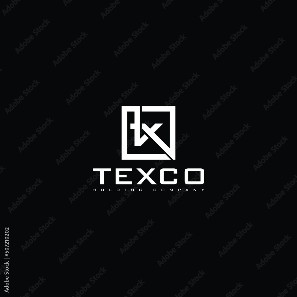 Poster abstract initial letter t and x logo in white color isolated in black background applied for videogr