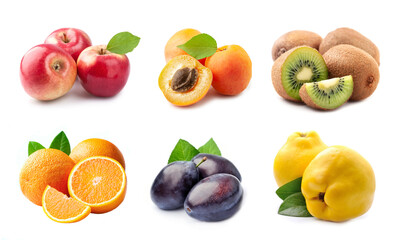 Collage of sweet fruits