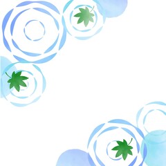 カエデと波紋の背景イラスト