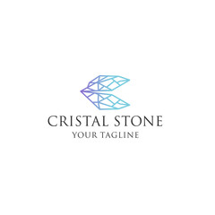 Cristal stone logo icon design vector 