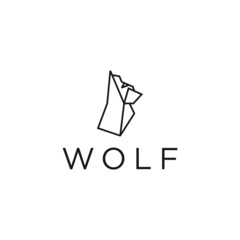 Wolf logo icon design vector 