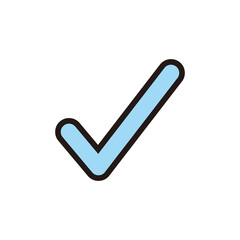 check mark blue  icon vector illustration  sign