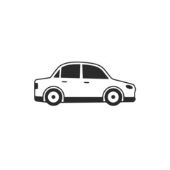 Car icon isolated on white. Transportation vehicle symbol vector illustration. Sign for your design, logo, presentation etc.