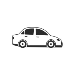 Car icon isolated on white. Transportation vehicle symbol vector illustration. Sign for your design, logo, presentation etc.