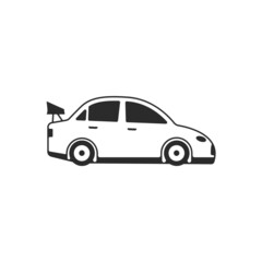 Sport car icon isolated on white. Transportation vehicle symbol vector illustration. Sign for your design, logo, presentation etc.