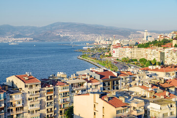 Obraz premium Awesome aerial view of scenic coastline of Izmir, Turkey