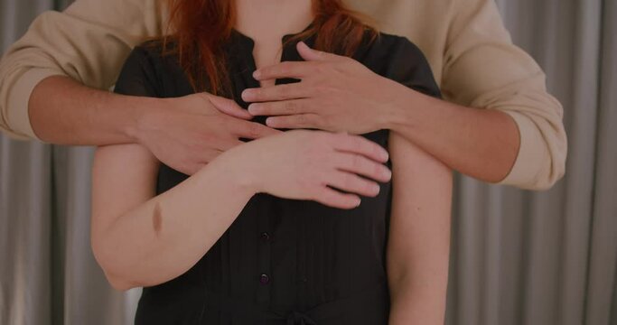 Couple Together, Hug from Behind, Man Shows Love and Appreciation