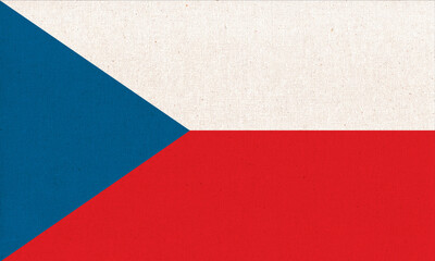 Flag of Czech Republic. Czech flag on fabric surface. Fabric texture