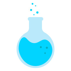 Laboratory flask with fluid. Vector illustration