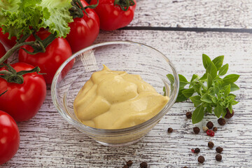 Spicy Mustard sauce in the bowl