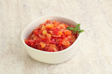 Hungary vegetarian Lecho with vegetables