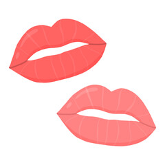 Beautiful female lips. Red lips. Vector illustration.