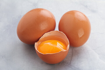 Fresh chicken Eggs with yolk