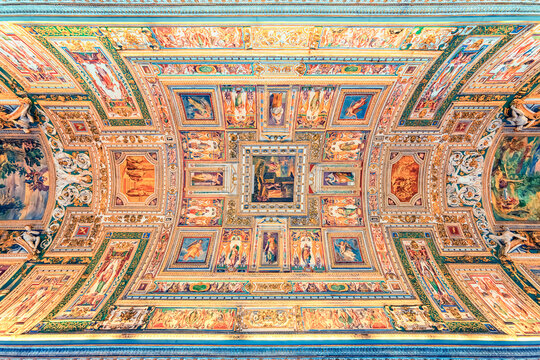The painted ceiling of the Vatican Museum